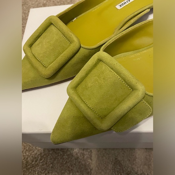 Manolo Blahnik Maysaleflat Suede Mules size 37 - Picture 2 of 6